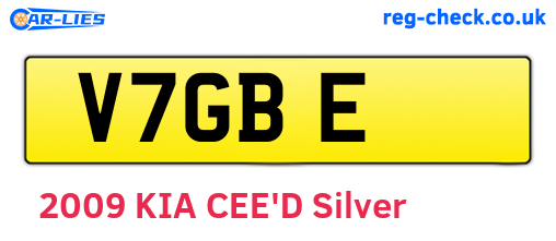 V7GBE are the vehicle registration plates.
