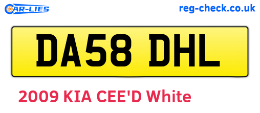 DA58DHL are the vehicle registration plates.