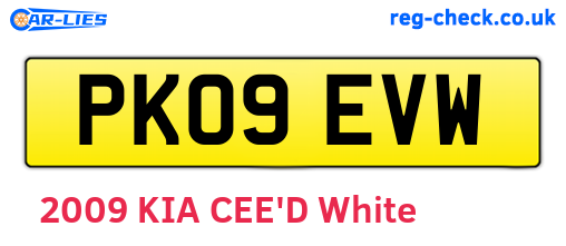 PK09EVW are the vehicle registration plates.