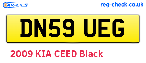 DN59UEG are the vehicle registration plates.