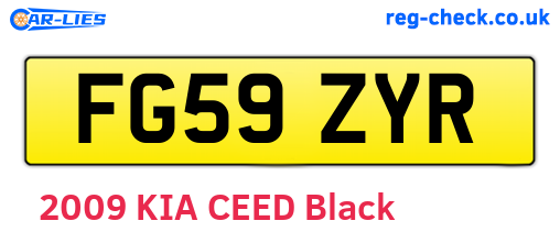 FG59ZYR are the vehicle registration plates.