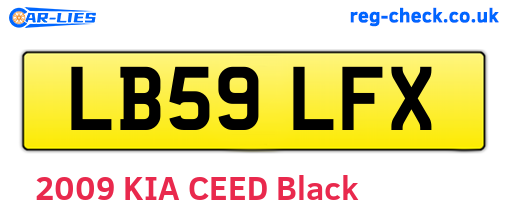LB59LFX are the vehicle registration plates.