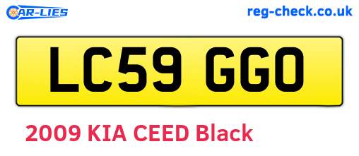 LC59GGO are the vehicle registration plates.