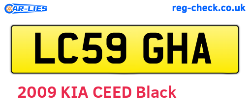 LC59GHA are the vehicle registration plates.