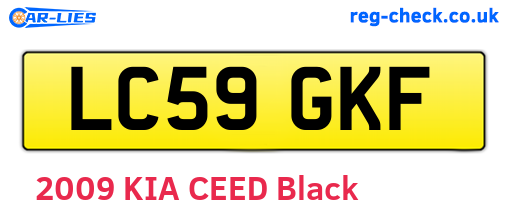 LC59GKF are the vehicle registration plates.