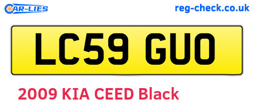 LC59GUO are the vehicle registration plates.
