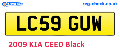 LC59GUW are the vehicle registration plates.