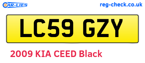 LC59GZY are the vehicle registration plates.