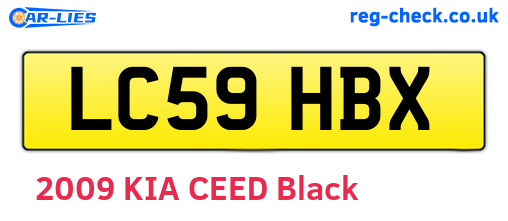 LC59HBX are the vehicle registration plates.