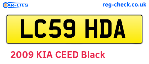 LC59HDA are the vehicle registration plates.