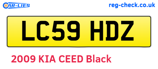 LC59HDZ are the vehicle registration plates.