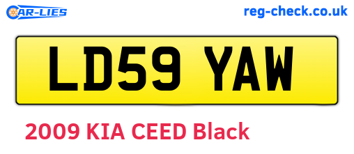 LD59YAW are the vehicle registration plates.