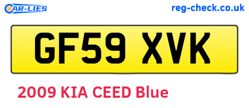 GF59XVK are the vehicle registration plates.