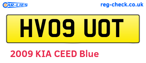 HV09UOT are the vehicle registration plates.