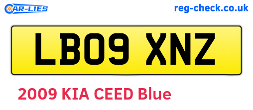 LB09XNZ are the vehicle registration plates.