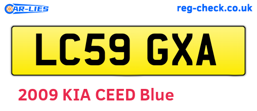 LC59GXA are the vehicle registration plates.
