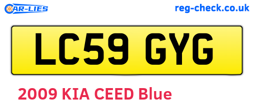 LC59GYG are the vehicle registration plates.