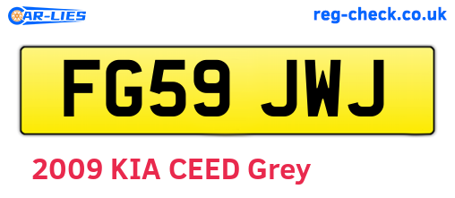 FG59JWJ are the vehicle registration plates.