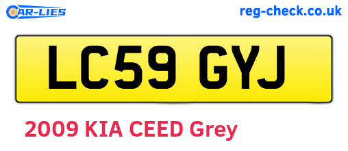 LC59GYJ are the vehicle registration plates.
