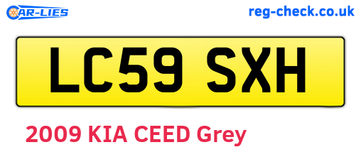 LC59SXH are the vehicle registration plates.