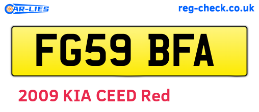FG59BFA are the vehicle registration plates.