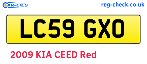 LC59GXO are the vehicle registration plates.
