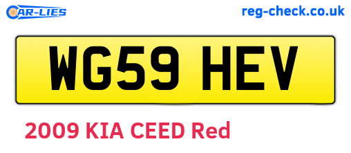WG59HEV are the vehicle registration plates.