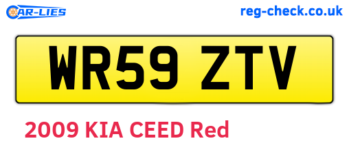 WR59ZTV are the vehicle registration plates.