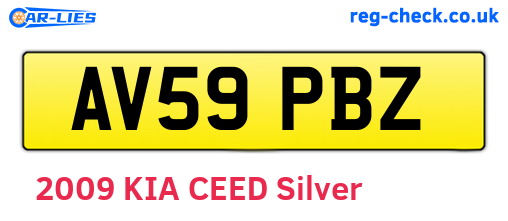 AV59PBZ are the vehicle registration plates.