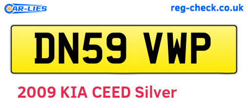 DN59VWP are the vehicle registration plates.