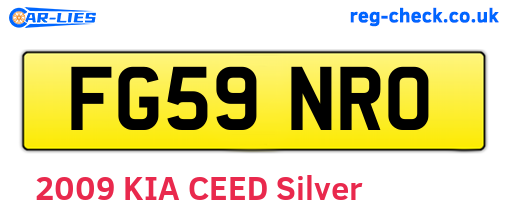 FG59NRO are the vehicle registration plates.