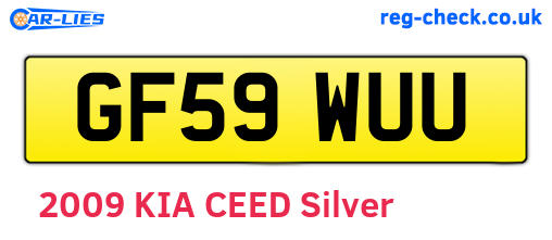GF59WUU are the vehicle registration plates.