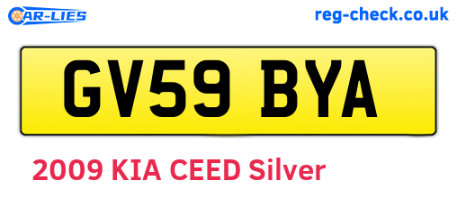 GV59BYA are the vehicle registration plates.