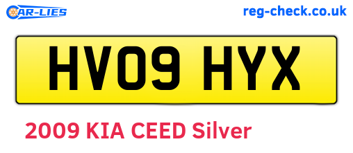 HV09HYX are the vehicle registration plates.