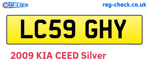 LC59GHY are the vehicle registration plates.