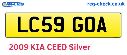 LC59GOA are the vehicle registration plates.