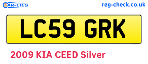 LC59GRK are the vehicle registration plates.