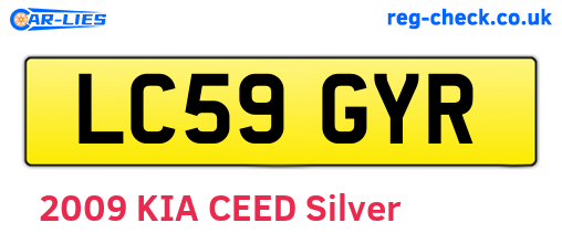 LC59GYR are the vehicle registration plates.