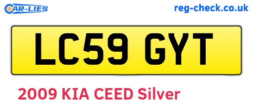 LC59GYT are the vehicle registration plates.