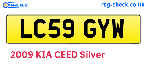 LC59GYW are the vehicle registration plates.