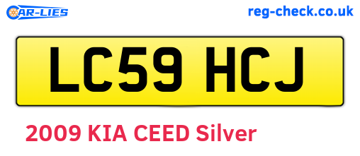 LC59HCJ are the vehicle registration plates.