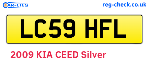 LC59HFL are the vehicle registration plates.