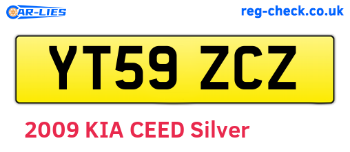 YT59ZCZ are the vehicle registration plates.