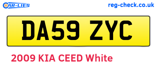DA59ZYC are the vehicle registration plates.