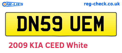 DN59UEM are the vehicle registration plates.