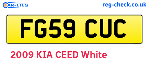 FG59CUC are the vehicle registration plates.