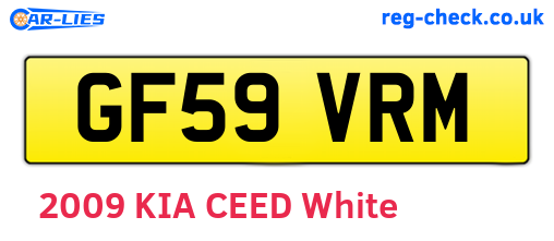 GF59VRM are the vehicle registration plates.