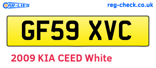GF59XVC are the vehicle registration plates.