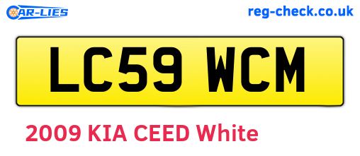 LC59WCM are the vehicle registration plates.