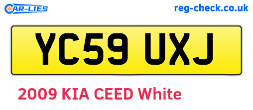 YC59UXJ are the vehicle registration plates.